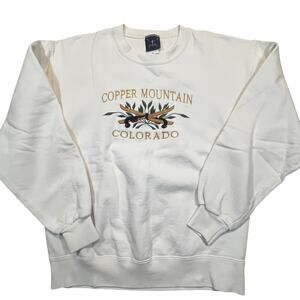 Copper Mountain Colorado Cabin Tour Embroidered Sweatshirt Women M Ski Lodge